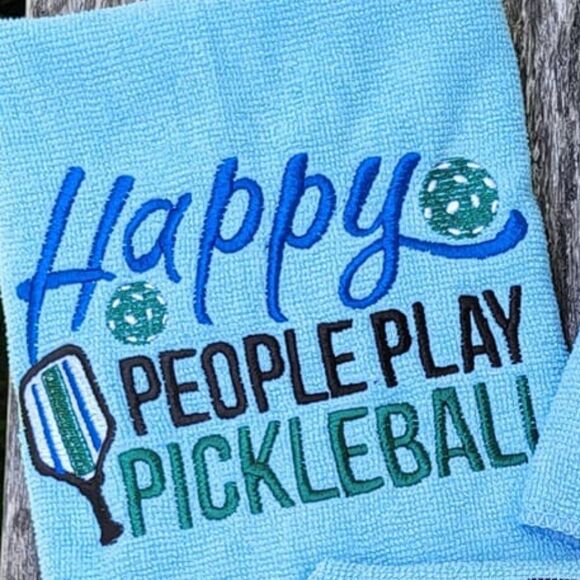Pickleball Towels Happy People Play Let Me DINK about it Stay Out of the kitchen - Picture 4 of 4